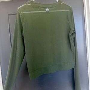 ALO Mesh Olive Green Top
